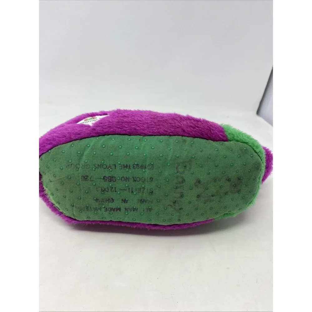 Vintage 1993 Barney Kids/Toddler Slippers- XL 11-12 The Lyons Group